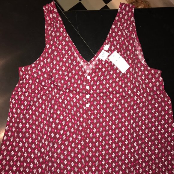Gap Maternity Small Print Red V-neck Tank NWT - Picture 4 of 6